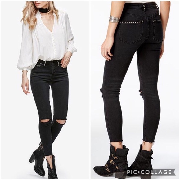 Free People Denim - Free People Payton studded/distressed skinny jean